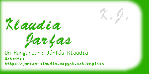 klaudia jarfas business card