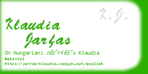 klaudia jarfas business card